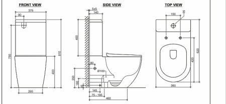 Унитаз компакт Black&White Universe 7789W с бачком и сиденьем Микролифт 