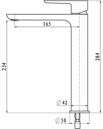 Смеситель для раковины Black&White Universe UK8302B 8302BUK Черный матовый 