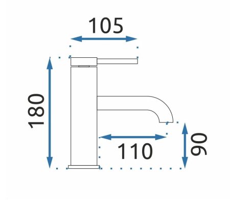 Смеситель для раковины без донного клапана Rea Spot REA-B2012 