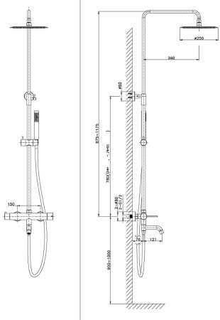 Душевая система Raiber Graceful RPG-006 Золото матовое 