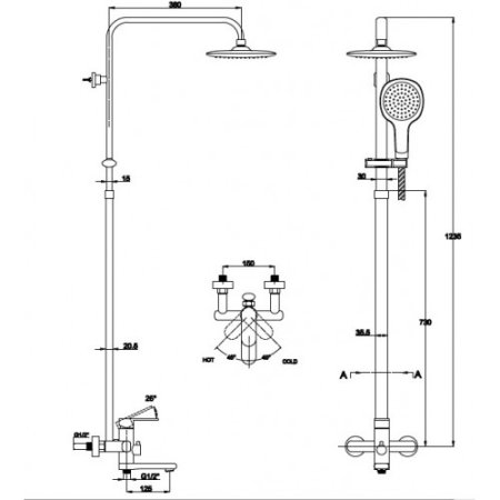 Душевая система Kaiser Arena 36182 Хром 