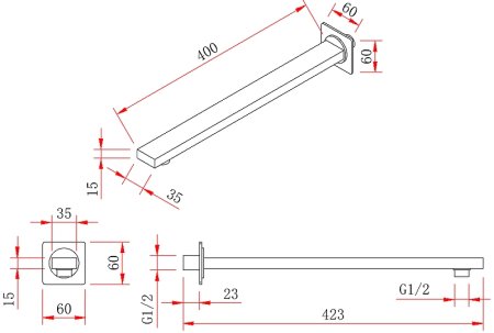 Кронштейн для верхнего душа Berges Ventas S 074007 Хром сильвер 
