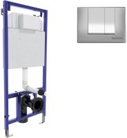 Инсталляция Berges Novum 040242 для унитаза с клавишей смыва Хром матовый