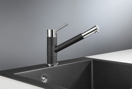 Смеситель Granula GR-0010 для кухонной мойки, черный 