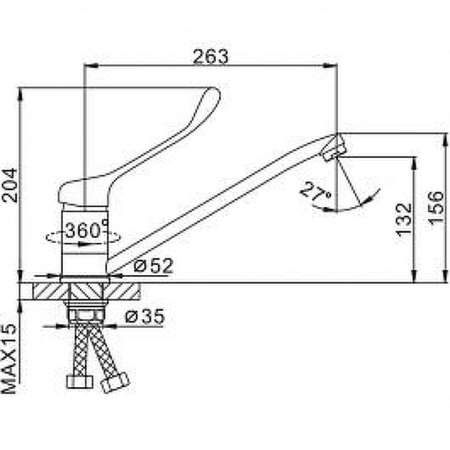 Смеситель для кухни Frap H54 F4954 Хром 