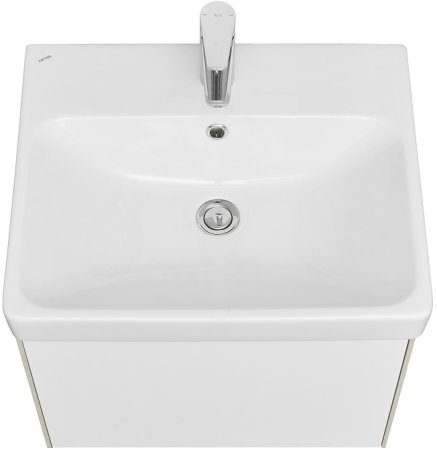 Тумба под раковину Aquaton Асти 55 1A263101AXD70 подвесная Белая глянцевая Ясень шимо 