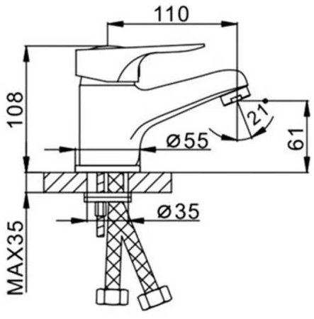 Смеситель для раковины Frap H28 F1028-B Хром 