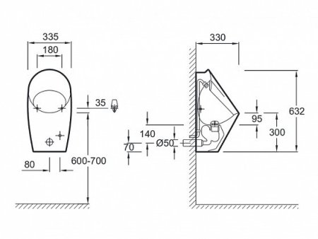 Писсуар Jacob Delafon Patio E1548-00 