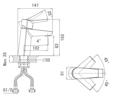 Смеситель D&K Mosel Rhein DA1262101 для раковины 