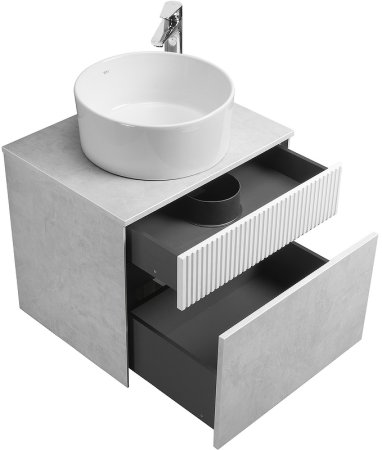 Тумба под раковину Aquaton Марбл 60 1A276101MH4C0 подвесная Слэйт Белый матовый 