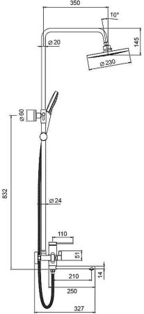 Душевая система Frap H67 F2467 Хром 