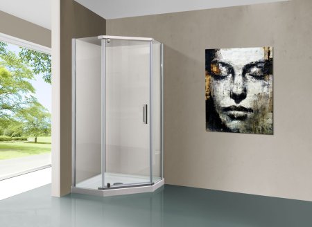 Душевой уголок Vincea Stresa VSP-1S100CL 100х100 см. хром , стекло прозрачное 