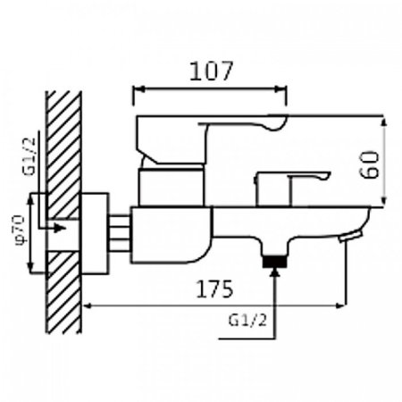 Cмеситель для ванны ViEiR V233531 Хром 