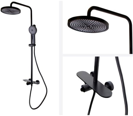 Душевая система Bronze de Luxe Icon 80112CB Черная матовая 