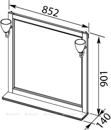 Зеркало Aquanet Тесса Декапе 85 жасмин/золото 