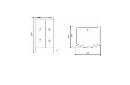 Душевая кабина Timo Comfort T-8815 Fabric Glass 
