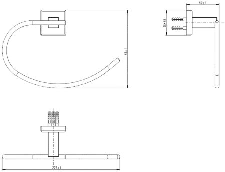 Полотенцедержатель Melana MLN-862009P Сатин Хром 