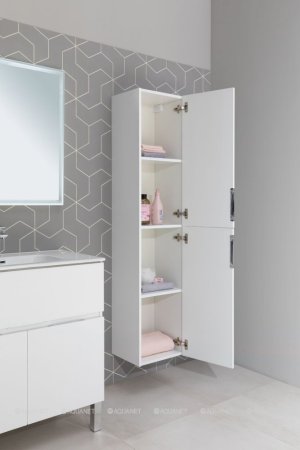 Тумба с раковиной Aquanet Алвита New 80 1 ящик, 2 дверцы, белый матовый 