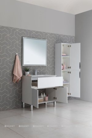 Тумба с раковиной Aquanet Алвита New 80 1 ящик, 2 дверцы, белый матовый 