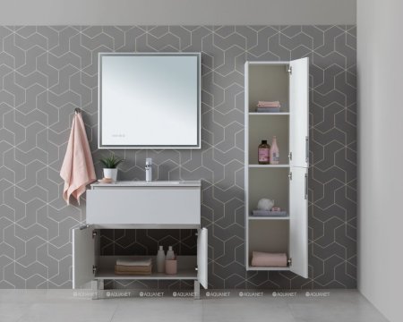 Тумба с раковиной Aquanet Алвита New 80 1 ящик, 2 дверцы, белый матовый 