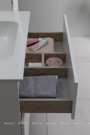 Тумба с раковиной Aquanet Алвита New 80 1 ящик, 2 дверцы, белый матовый 