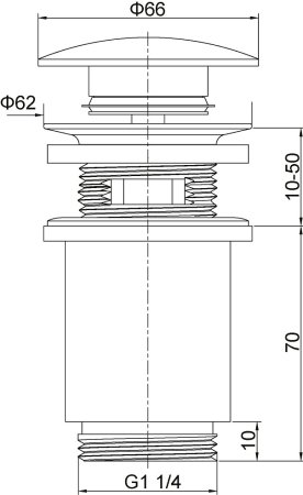 Донный клапан для раковины Timo 8011/17 золото матовое 