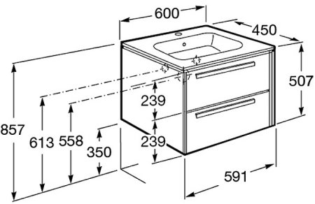 Тумба под раковину Roca Lago 60 857295444 подвесная Светлый дуб 