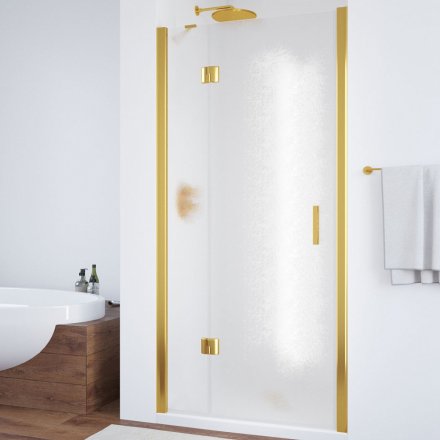 Душевая дверь в нишу Vegas Glass AFP 110 09 02 L вход 73 см, профиль золото, стекло шиншилла 