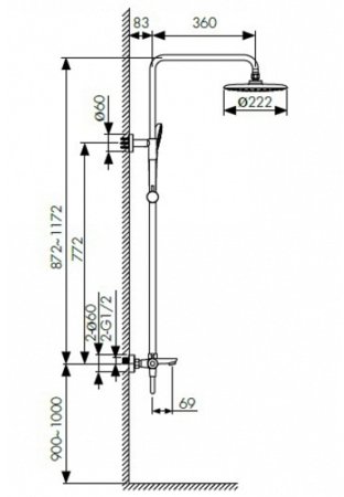 Душевая система Kaiser Cezar 05182 с термостатом Хром 