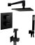 Душевой комплект Paffoni Elle KITZLEQ518NO/M с термостатом из душевой системы с гигиеническим душем Черный матовый 