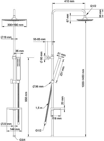 Душевая система Swedbe Calypso 5070 Хром 