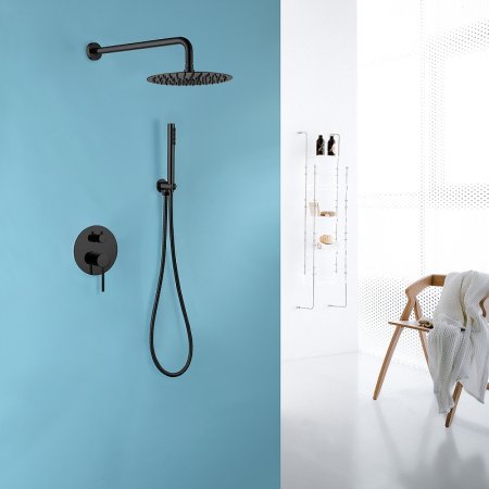 Душевая система Abber Emotion AF8818B Черная матовая 