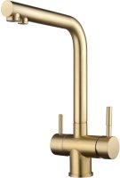 Смеситель для кухни с подключением фильтра Shevanik S468G, золотой сатин