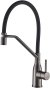 Смеситель для кухни с гибким изливом Shevanik S343T-3, оружейная сталь 