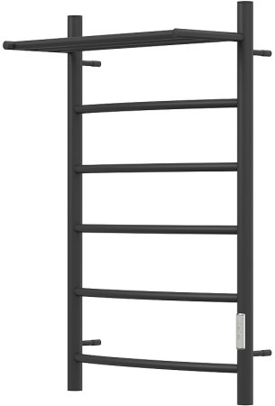 Электрический полотенцесушитель Point Афина PN04858PB П5 500x800 с полкой, диммер справа Черный 