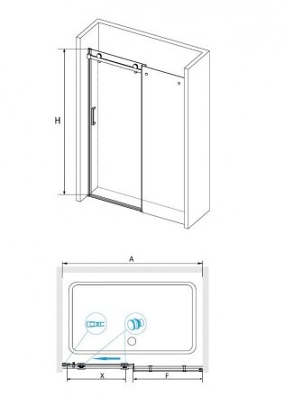 Душевая дверь в нишу RGW Tornado TO-14 170x195 стекло прозрачное 