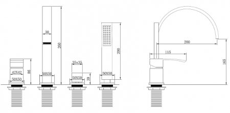 Смеситель на борт ванны Abber Wasserfall AF8613 Хром 