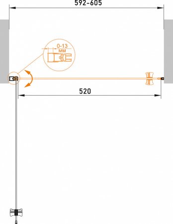 Душевая дверь в нишу Cezares ECO-O-B-1-60-C-NERO профиль черный, стекло прозрачное 
