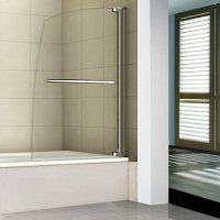 Шторка на ванну WeltWasser WW100 K1 80 с полотенцедержателем 10000002762 профиль Хром стекло прозрачное