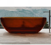Ванна из полиэфирной смолы Abber Kristall 170х75 AT9703Opal Коричневая без гидромассажа