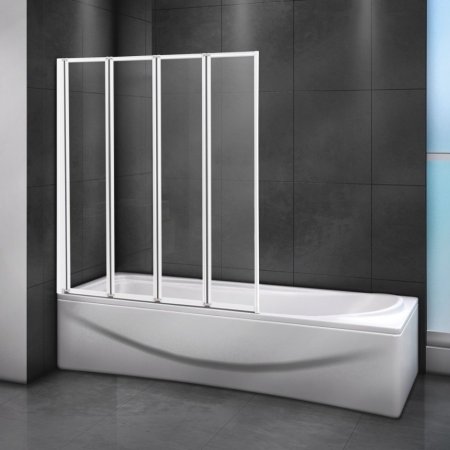 Шторка на ванну Cezares Relax V-4-90/140-C-Bi стекло прозрачное 
