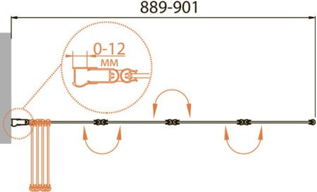 Шторка на ванну Cezares Relax V-4-90/140-C-Bi стекло прозрачное 