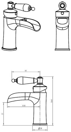 Смеситель для раковины Boheme Vogue 221-PR Хром 