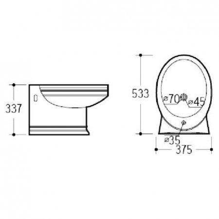 Биде Boheme Puro 955 подвесное Белое 