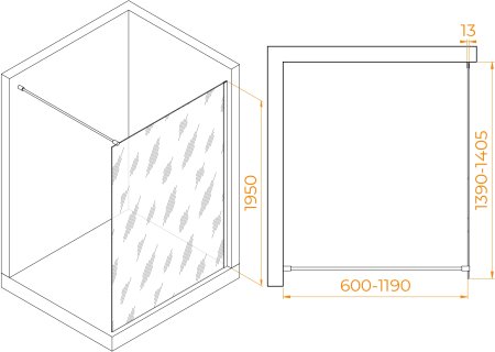 Душевая перегородка RGW WA-010B 1400 
