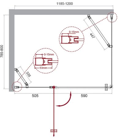 Душевой уголок BelBagno Etna 120х80 ETNA-AH-12-120/80-C-Cr профиль Хром стекло прозрачное 