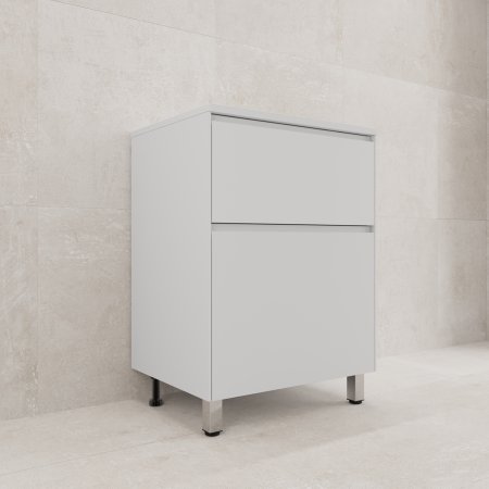 Тумба напольная "ЛИМА 60" эмаль, под раковину LINE 60, 2 ящ., PLUS, белый матовый 