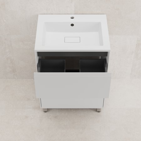 Тумба напольная "ЛИМА 60" эмаль, под раковину LINE 60, 2 ящ., PLUS, белый матовый 