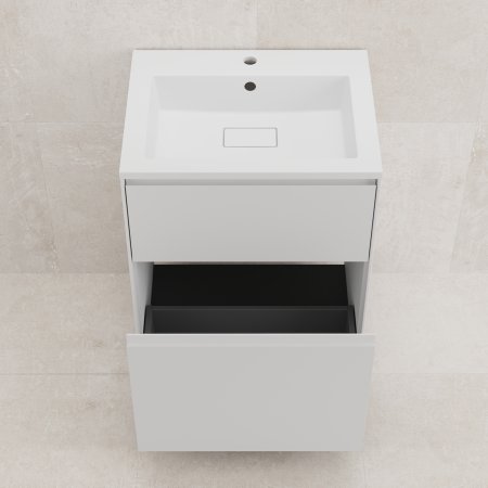 Тумба напольная "ЛИМА 60" эмаль, под раковину LINE 60, 2 ящ., PLUS, белый матовый 
