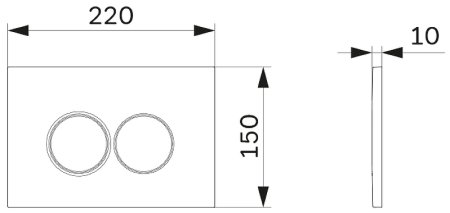 Клавиша смыва AM.PM Pro С L I070138 Черная матовая 